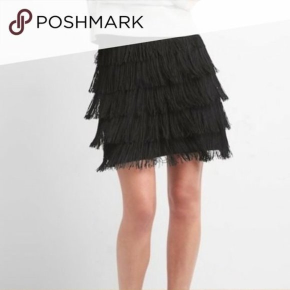 GAP Dresses & Skirts - GAP black fringe skirt